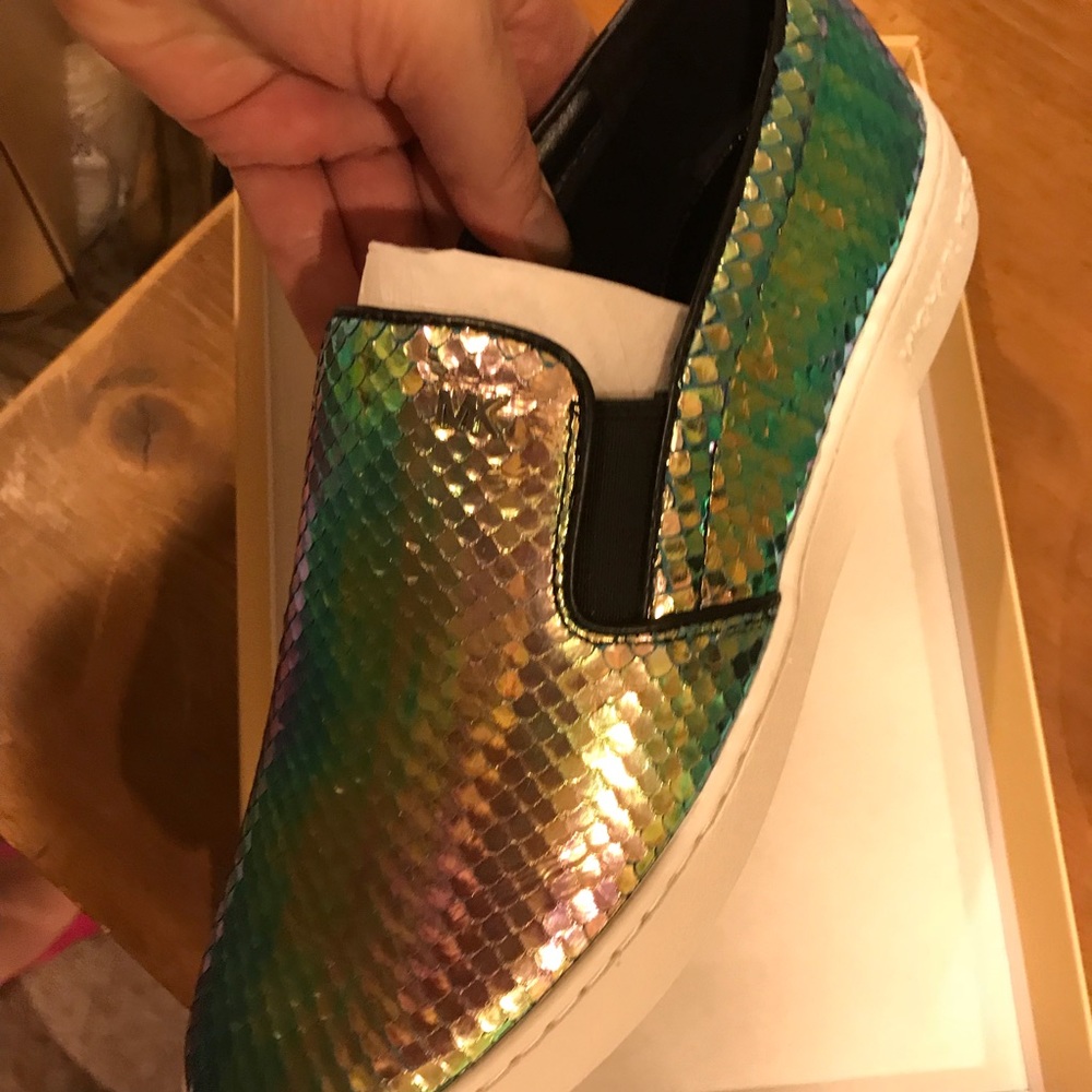 Michael Kors slide sneaker gunmetal many hues: - Picture 7 of 8